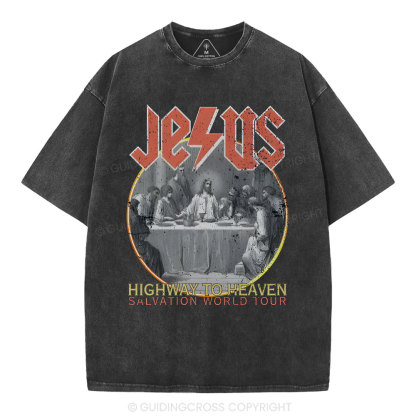 Highway To Heavem Christian Washed T-Shirt