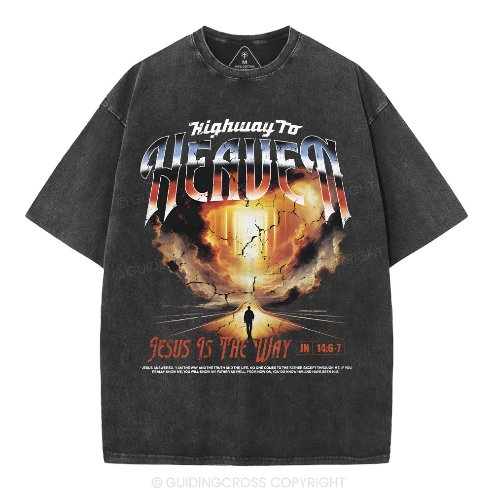 Highway To Heaven Christian Washed T-Shirt