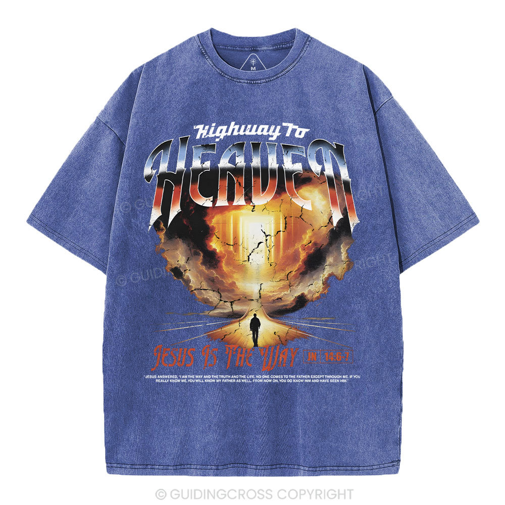 Highway To Heaven Christian Washed T-Shirt