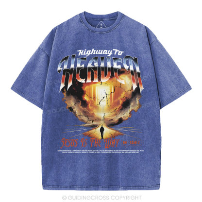 Highway To Heaven Christian Washed T-Shirt