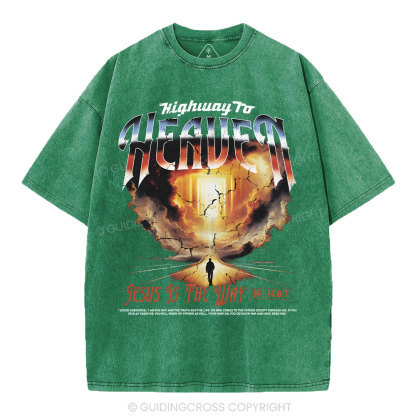 Highway To Heaven Christian Washed T-Shirt