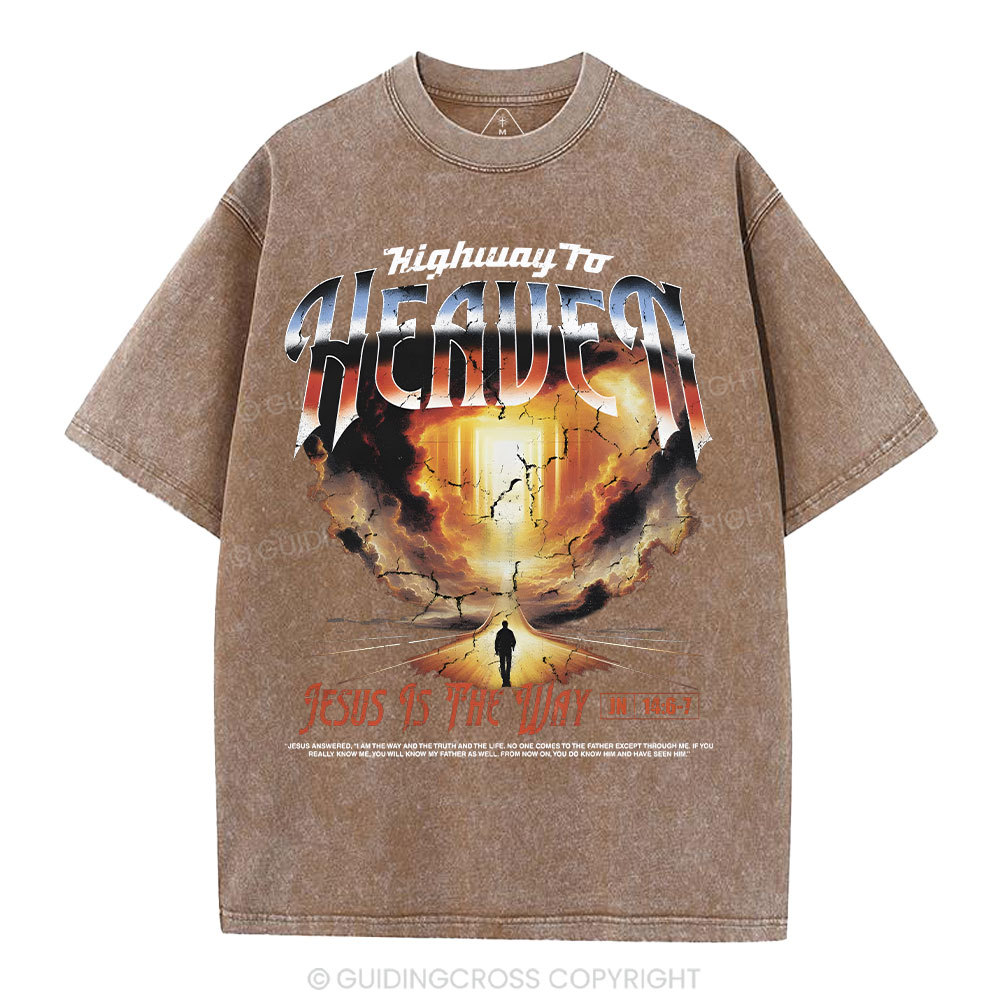 Highway To Heaven Christian Washed T-Shirt