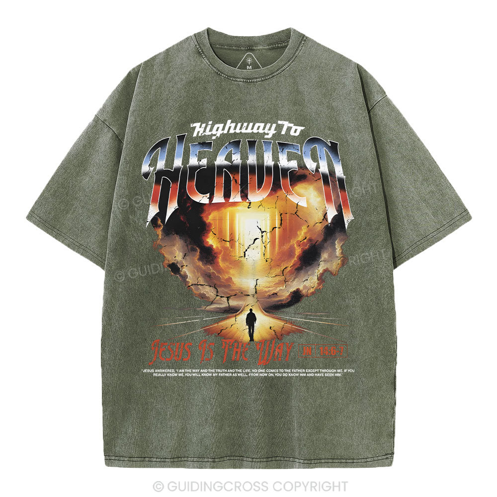 Highway To Heaven Christian Washed T-Shirt