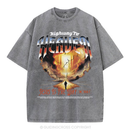 Highway To Heaven Christian Washed T-Shirt