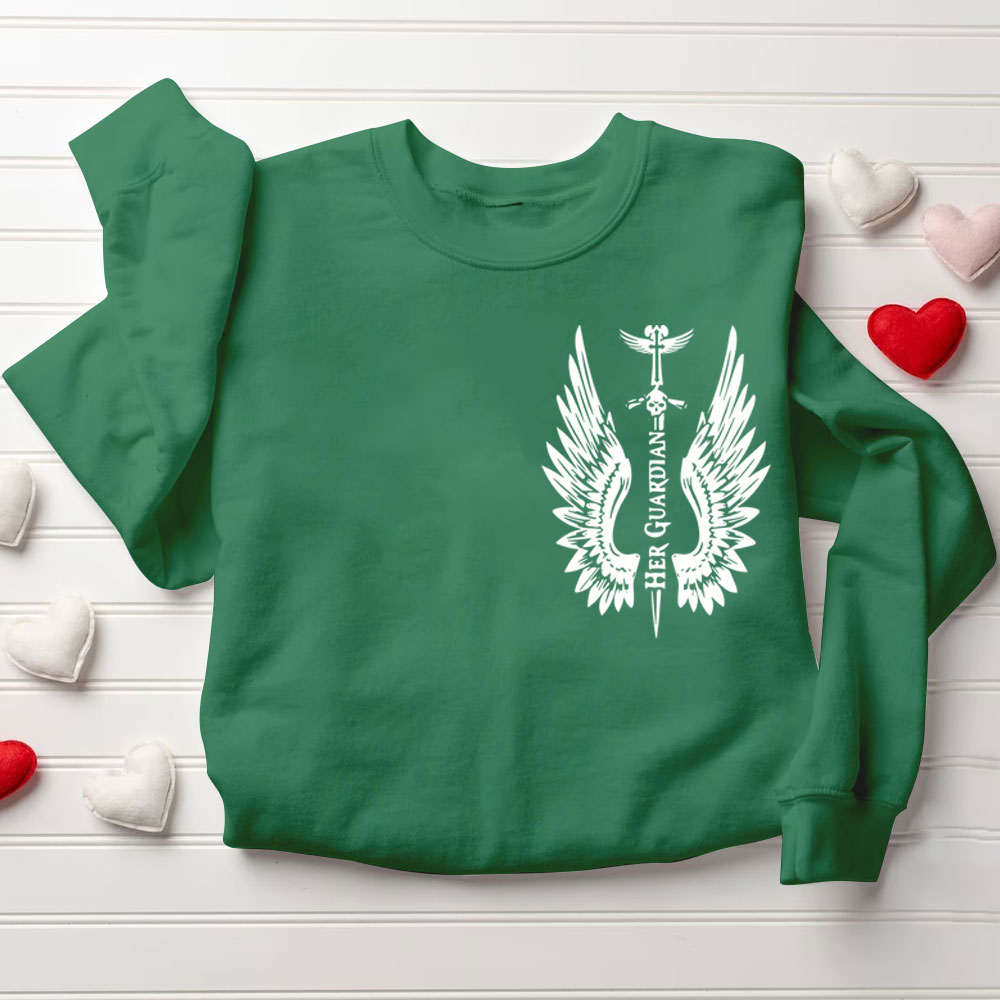 His Angle His Guardian Christian Couple Sweatshirt