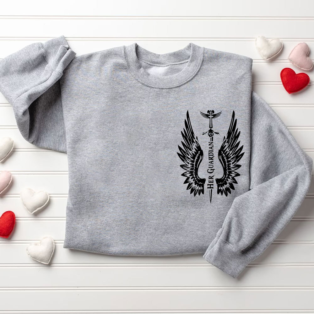 His Angle His Guardian Christian Couple Sweatshirt