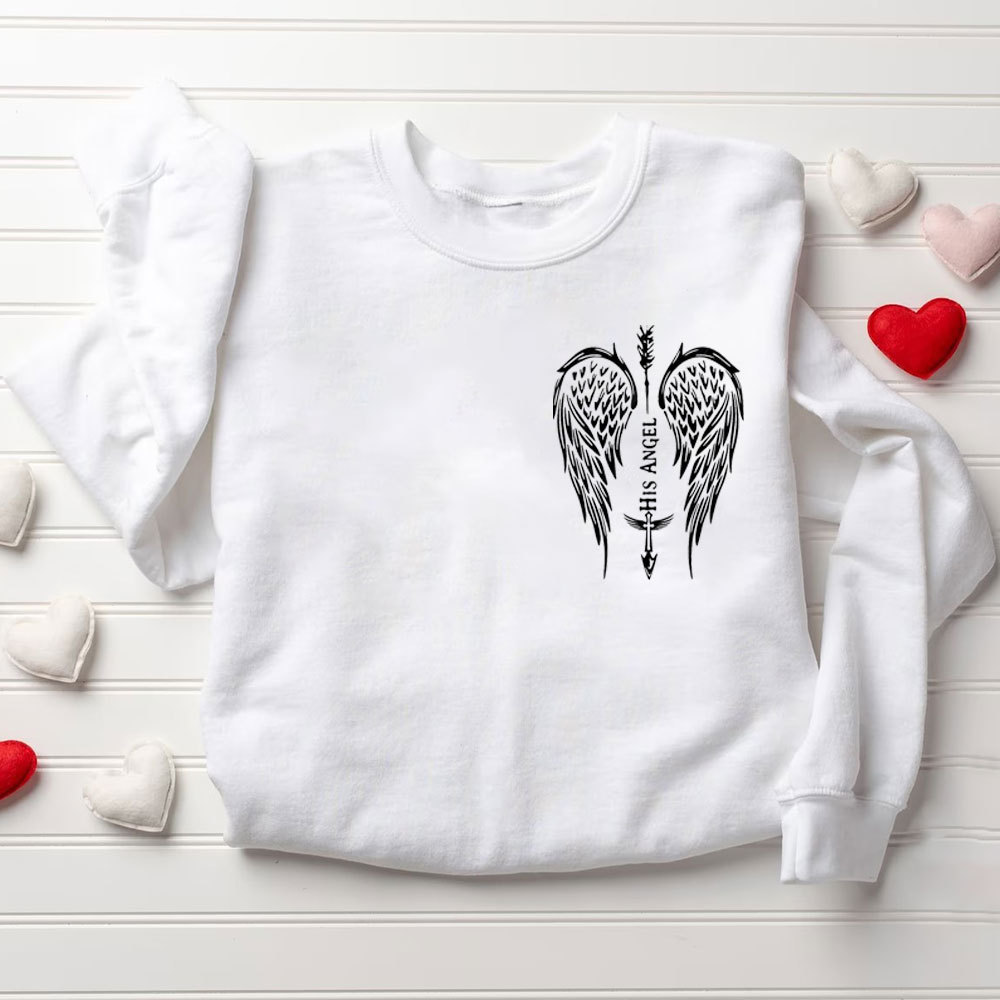 His Angle His Guardian Christian Couple Sweatshirt