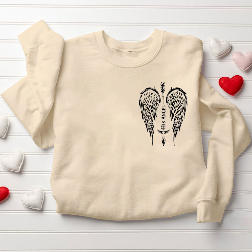 His Angle His Guardian Christian Couple Sweatshirt