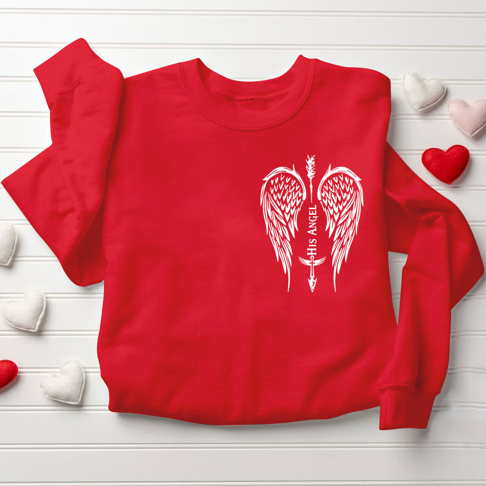 His Angle His Guardian Christian Couple Sweatshirt