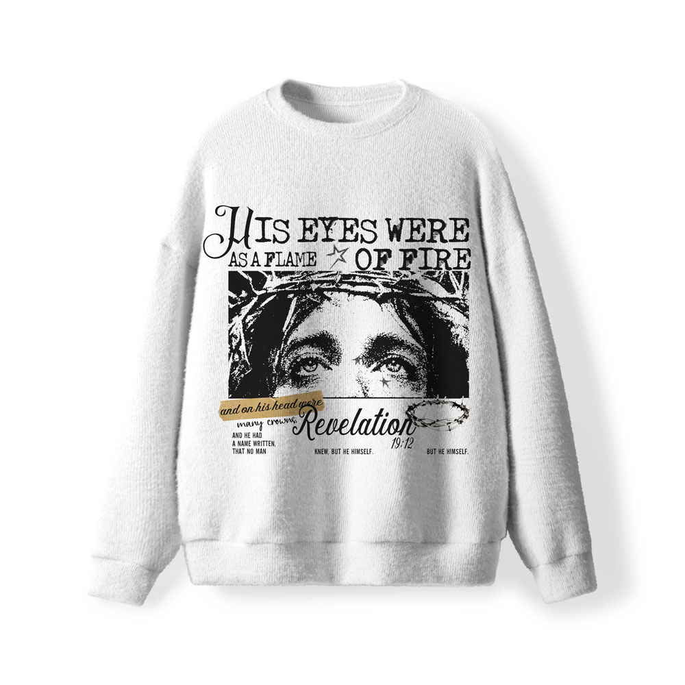 His Eyes Were As A Flame Of Fire Christian Lightweight Sweater