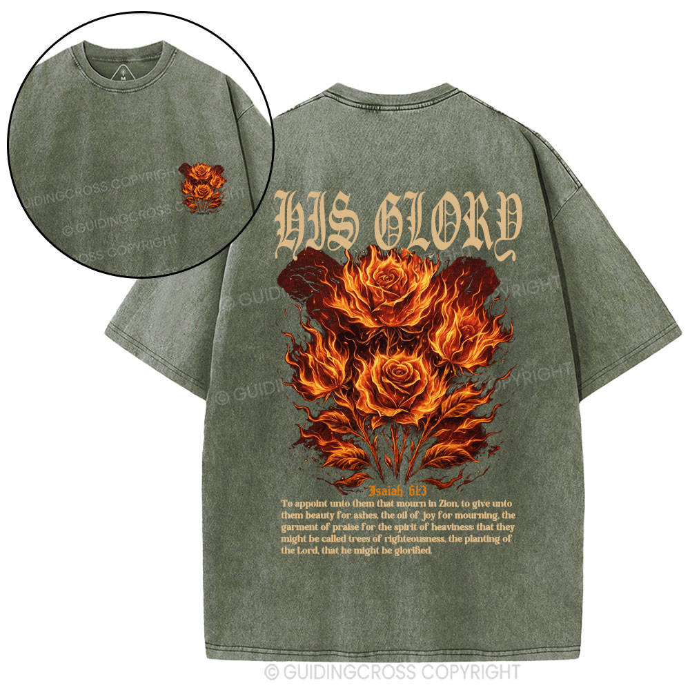 His Glory Christian Washed T-Shirt