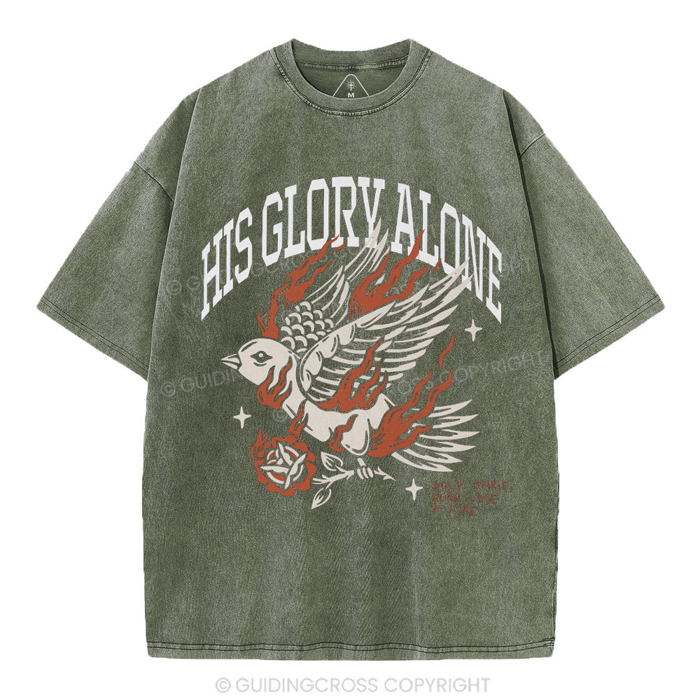 His Glory Alone Christian Washed T-Shirt