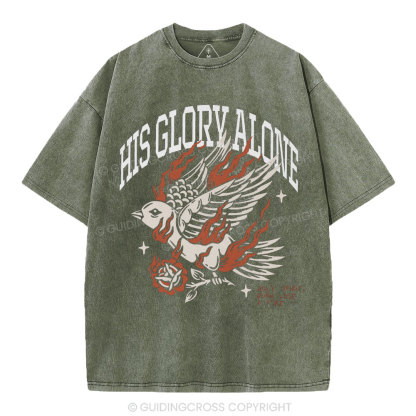 His Glory Alone Christian Washed T-Shirt
