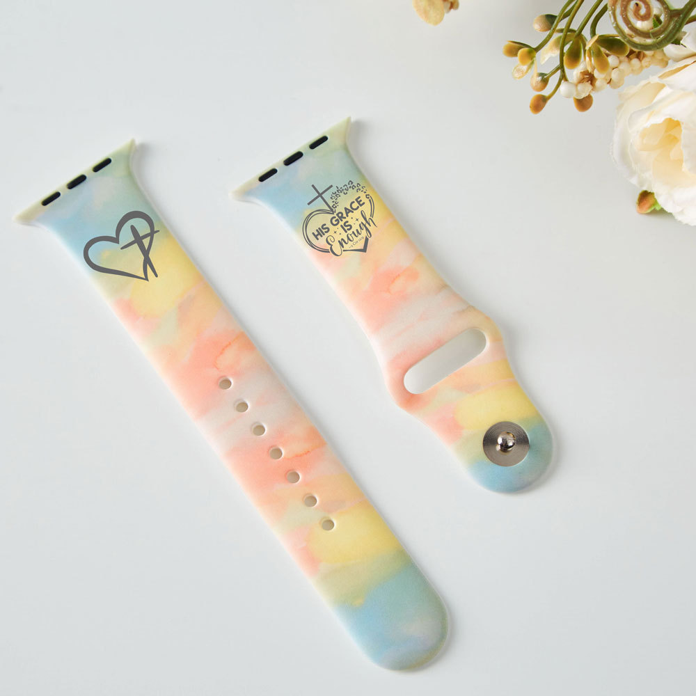 His Grace Is Enough Christian Tie Dye Watch Band
