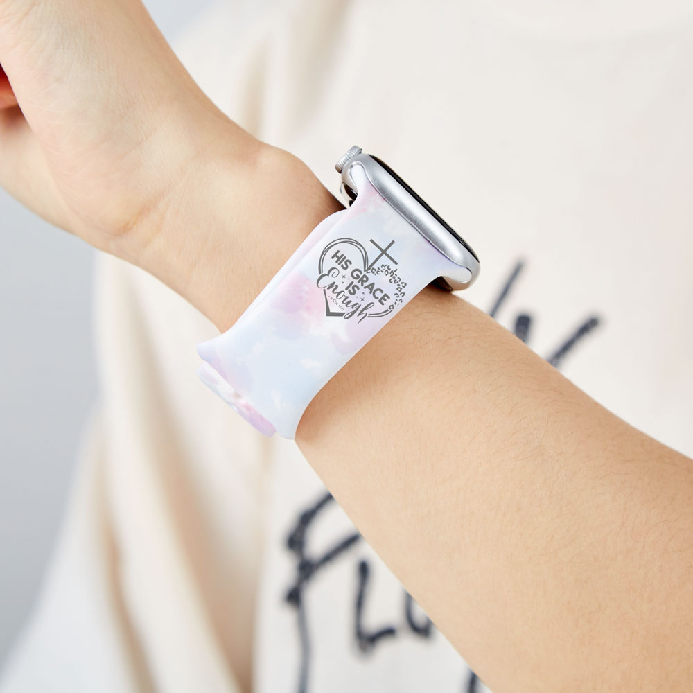 His Grace Is Enough Christian Tie Dye Watch Band