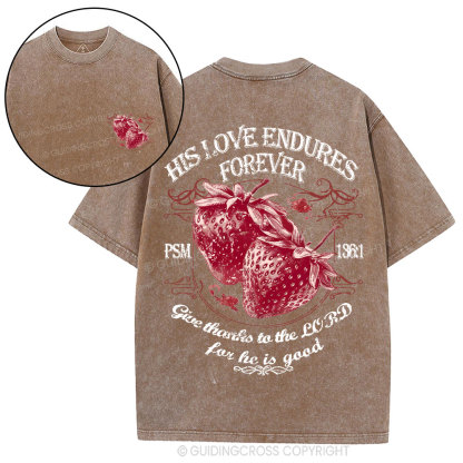 His Love Endures Forever Christian Washed T-Shirt