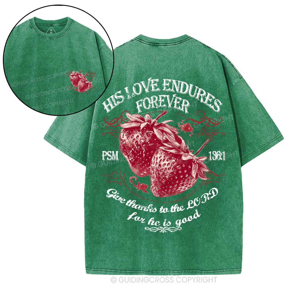His Love Endures Forever Christian Washed T-Shirt