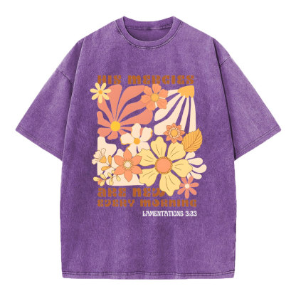 His Mercies And New Every Morning Christian Washed T-Shirt