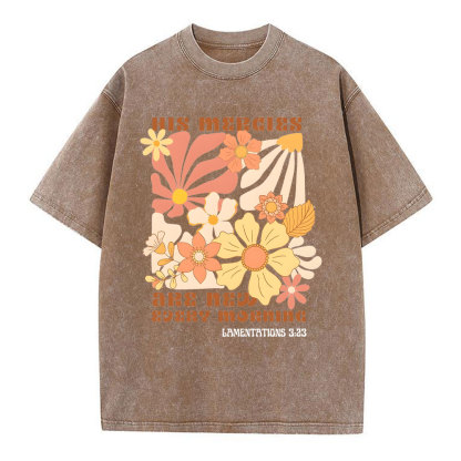 His Mercies And New Every Morning Christian Washed T-Shirt