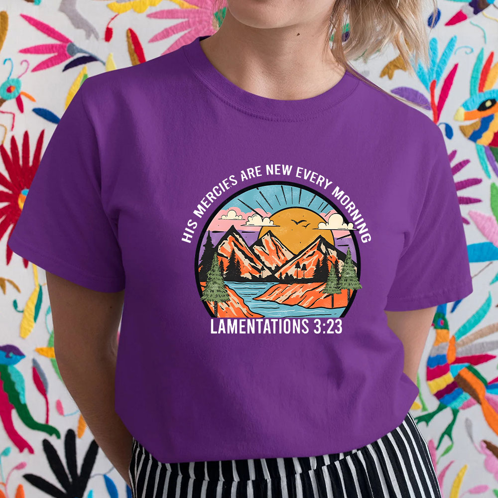 His Mercies Are New Every Morning Christian Bible Verse T-Shirt