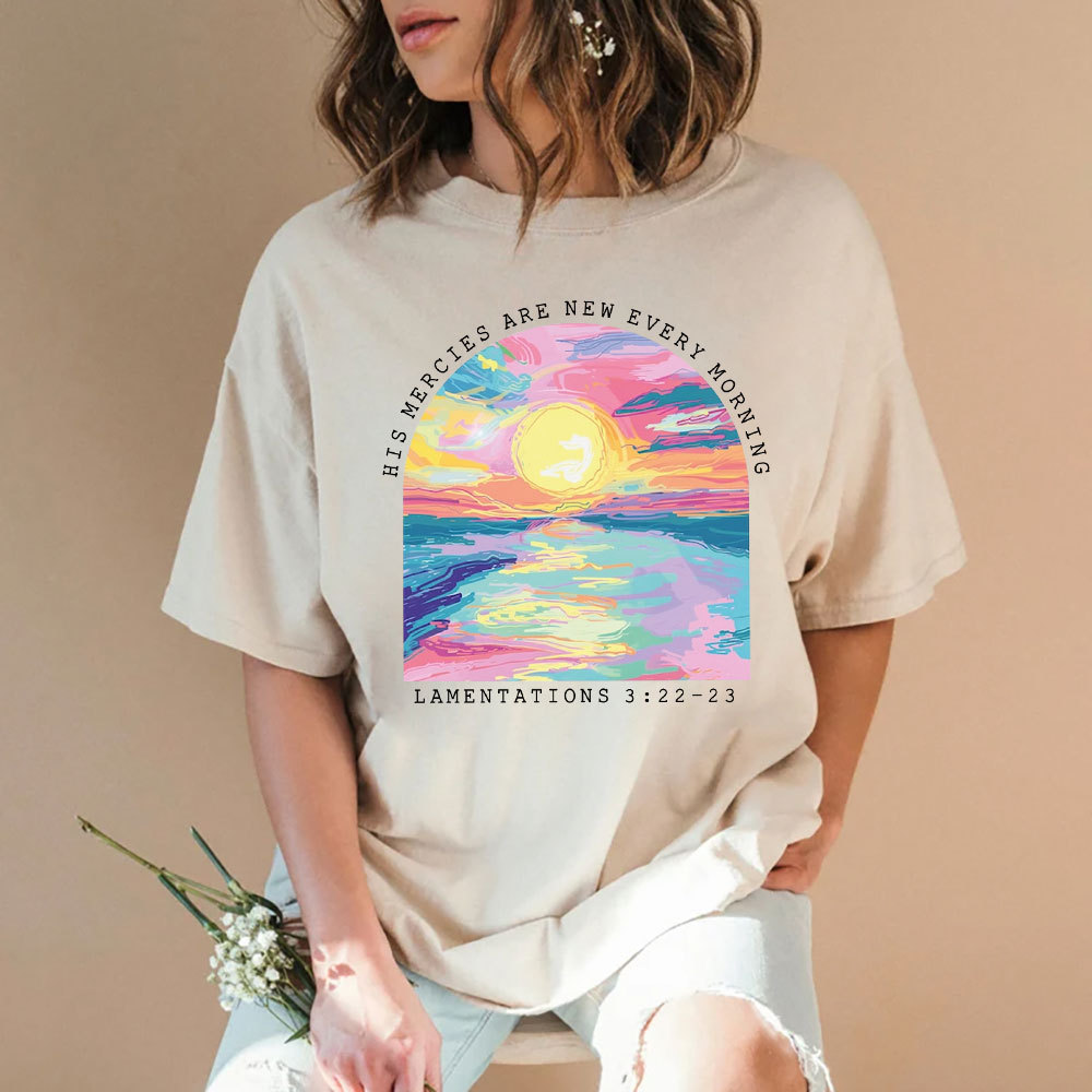 His Mercies Are New Every Morning Christian Washed T-Shirt