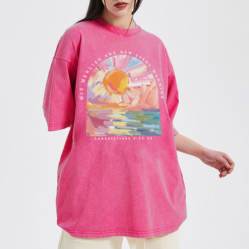 His Mercies Are New Every Morning Christian Washed T-Shirt