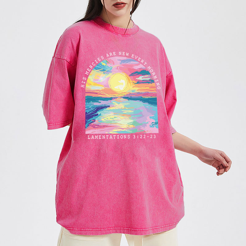 His Mercies Are New Every Morning Christian Washed T-Shirt