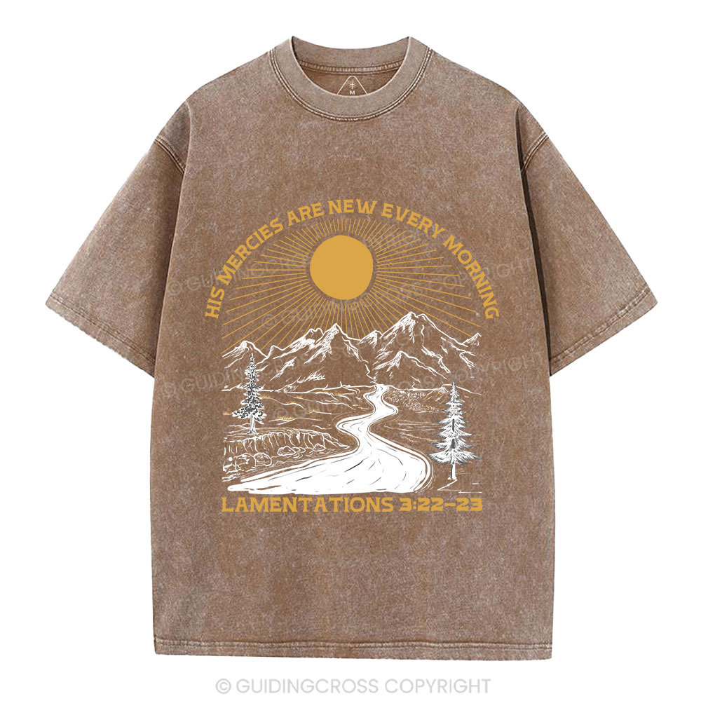 His Mercies Are New Every Morning Christian Washed T-Shirt