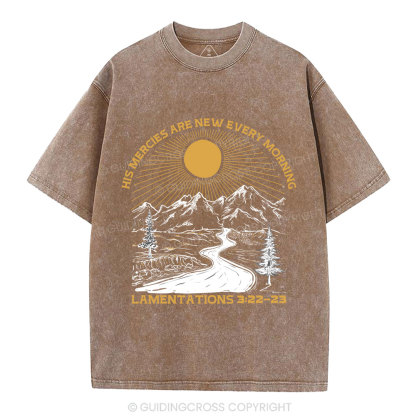 His Mercies Are New Every Morning Christian Washed T-Shirt