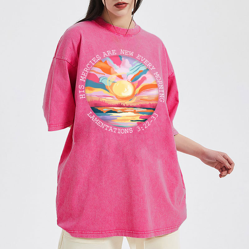 His Mercies Are New Every Morning Christian Washed T-Shirt