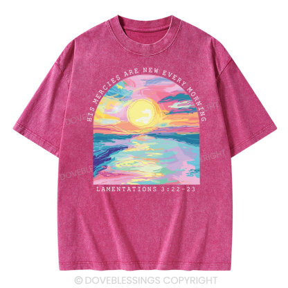 His Mercies Are New Every Morning Christian Washed T-Shirt