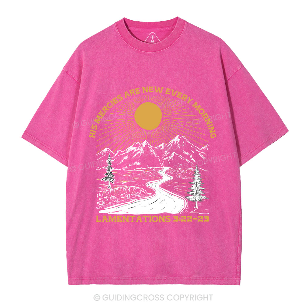 His Mercies Are New Every Morning Christian Washed T-Shirt