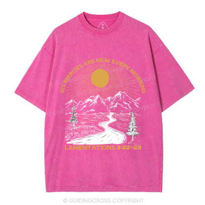 His Mercies Are New Every Morning Christian Washed T-Shirt