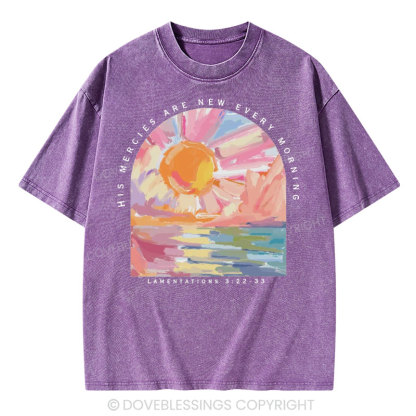 His Mercies Are New Every Morning Christian Washed T-Shirt