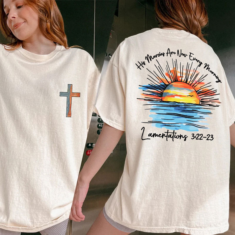 His Mercies Are New Every Morning Christian Washed T-Shirt