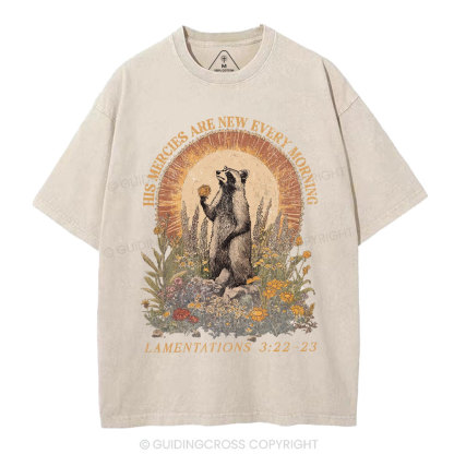 His Mercies Are New Every Morning Christian Washed T-Shirt