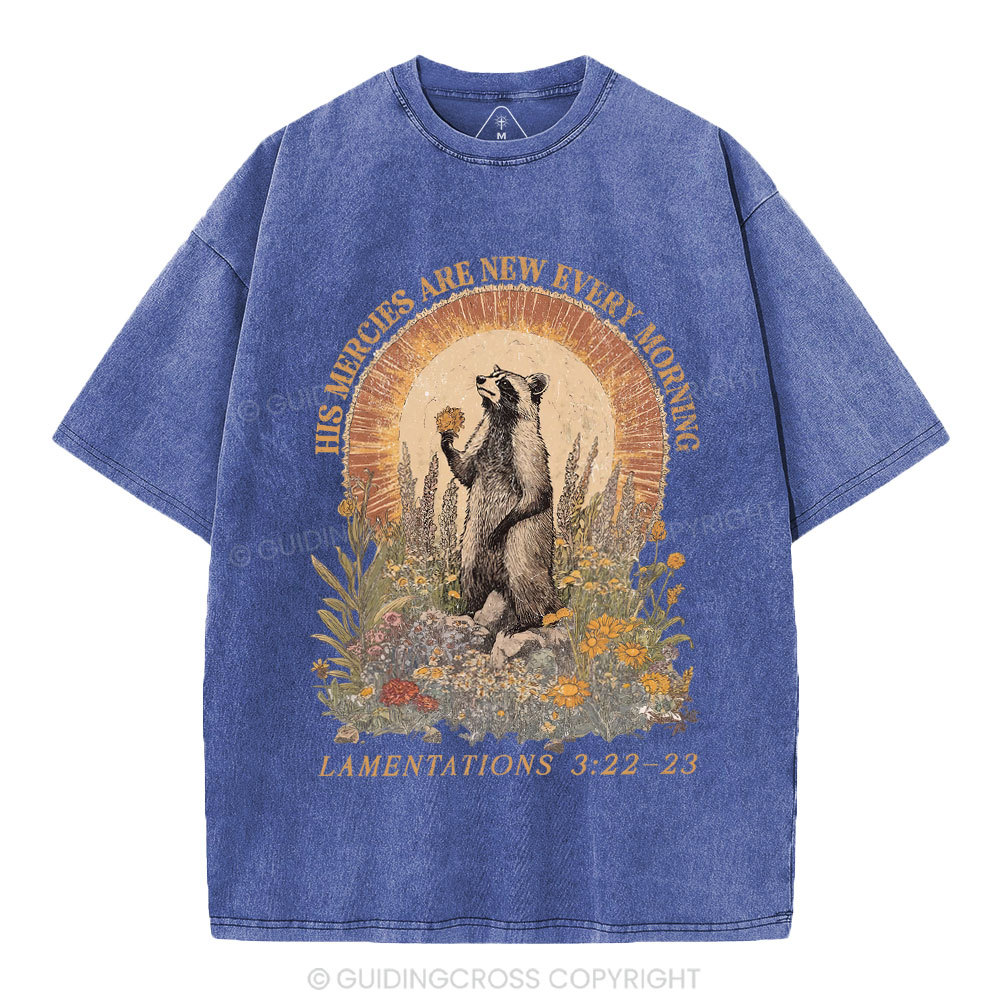 His Mercies Are New Every Morning Christian Washed T-Shirt