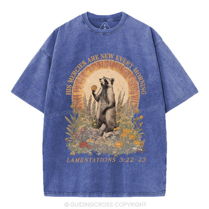 His Mercies Are New Every Morning Christian Washed T-Shirt