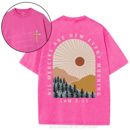 His Mercies Are New Every Morning Christian Washed T-Shirt
