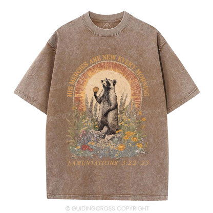 His Mercies Are New Every Morning Christian Washed T-Shirt