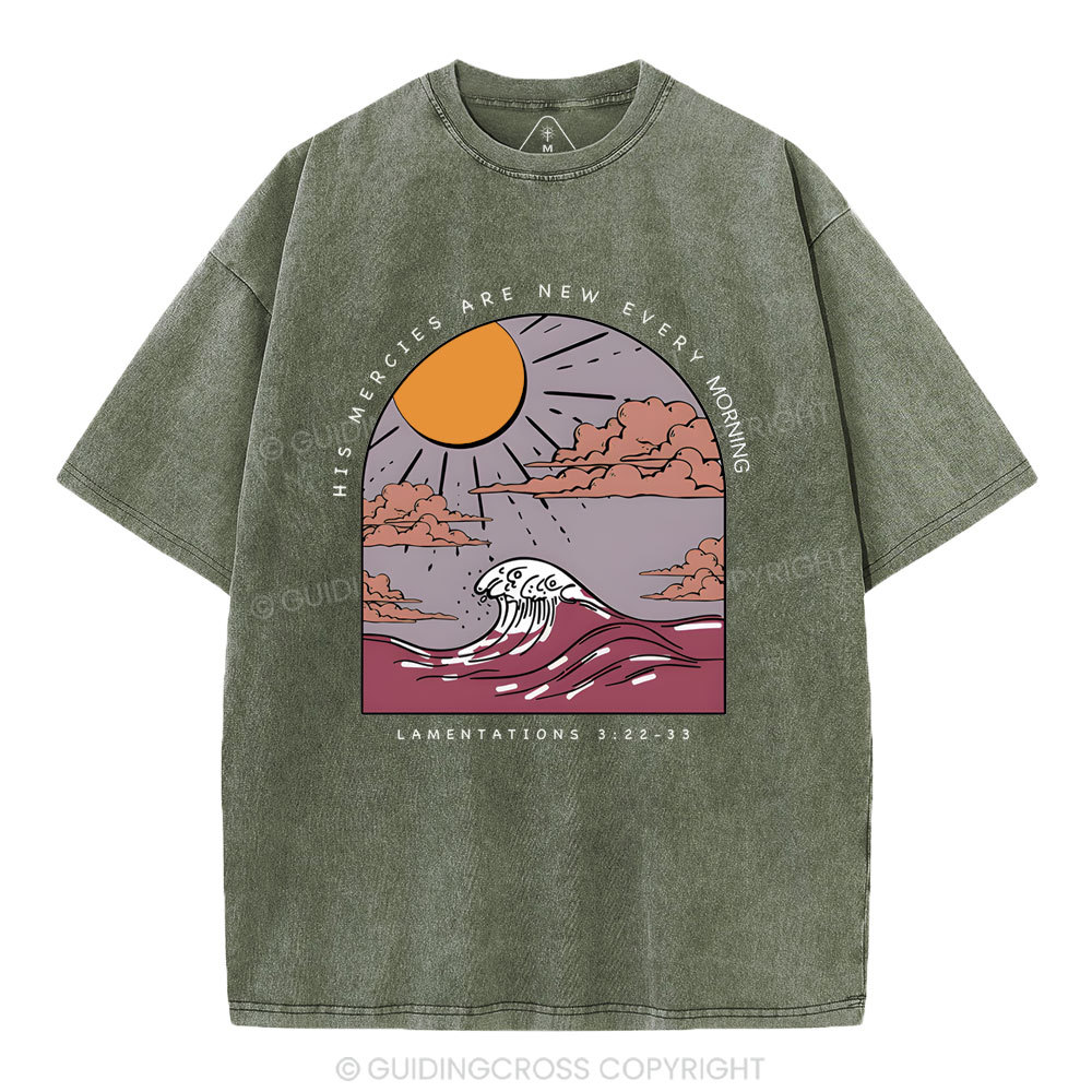 His Mercies Are New Every Morning Christian Washed T-Shirt