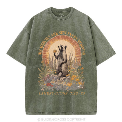 His Mercies Are New Every Morning Christian Washed T-Shirt
