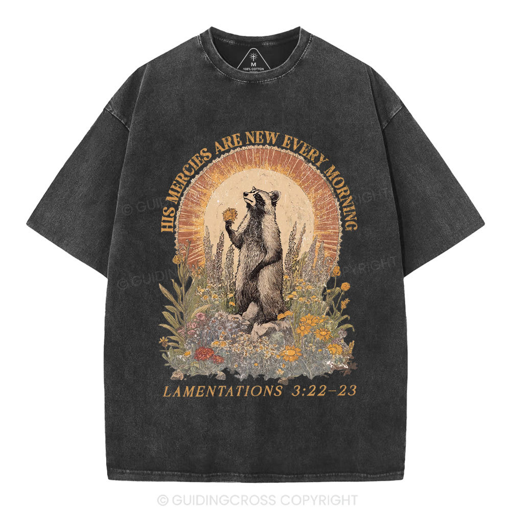 His Mercies Are New Every Morning Christian Washed T-Shirt