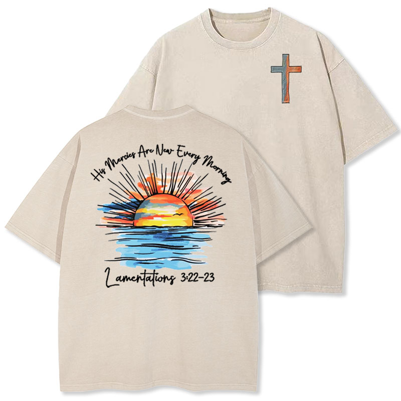 His Mercies Are New Every Morning Christian Washed T-Shirt