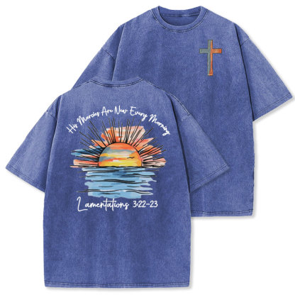 His Mercies Are New Every Morning Christian Washed T-Shirt