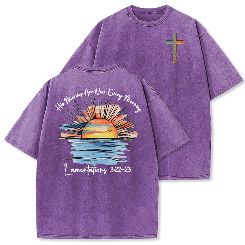 His Mercies Are New Every Morning Christian Washed T-Shirt