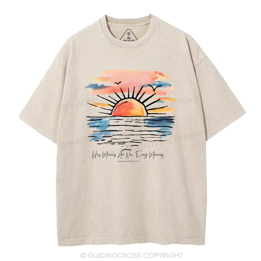 His Mercies Are New Everything Morning Christian Washed T-Shirt