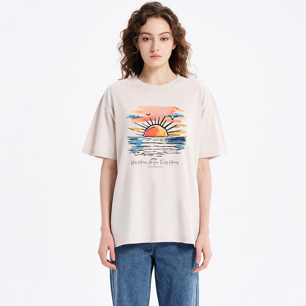 His Mercies Are New Everything Morning Christian Washed T-Shirt