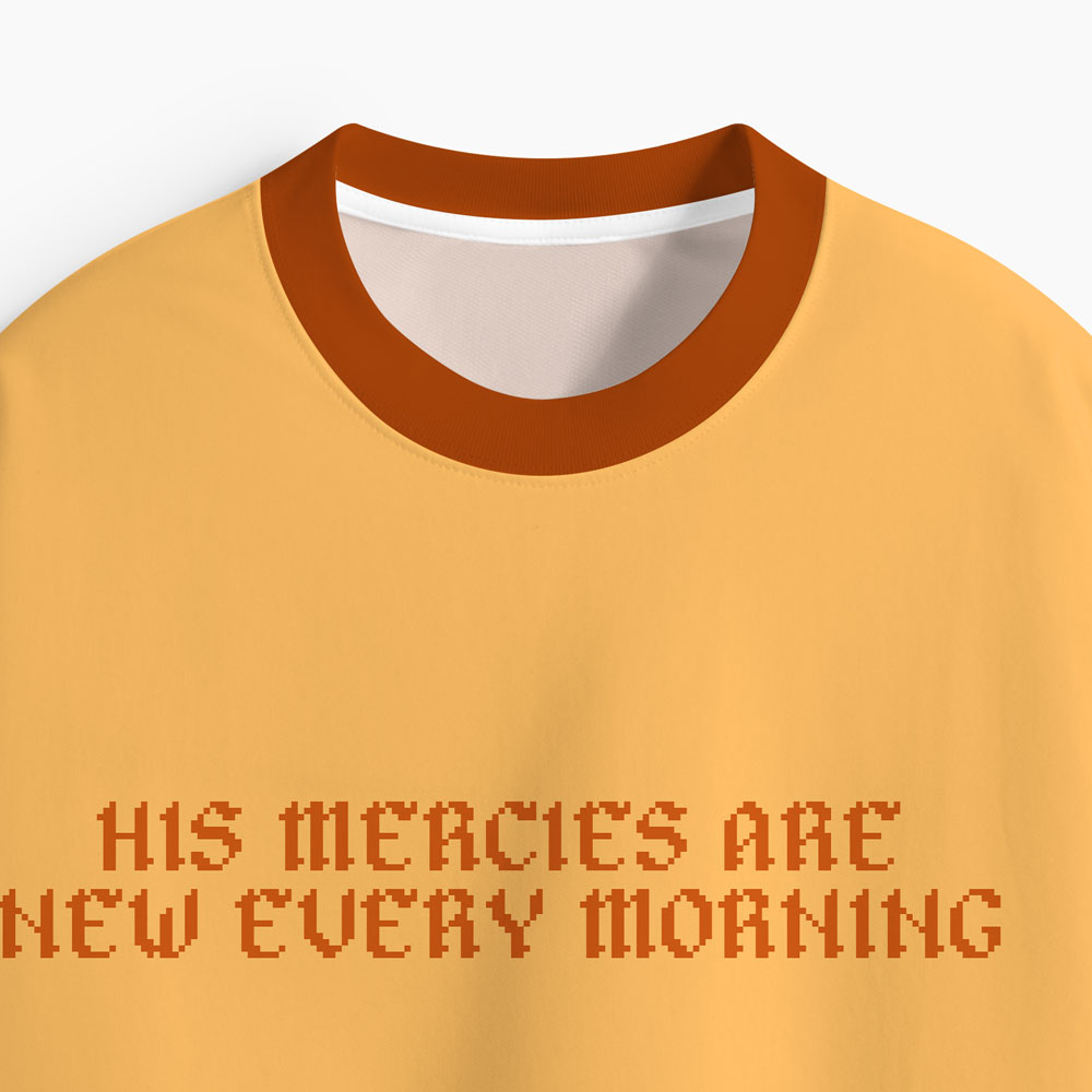 His Mercies  Are New Every Morning Oversized All-Over Print Christian T-Shirt