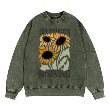His Mercies Renew Every Morning Christian Washed Sweatshirt